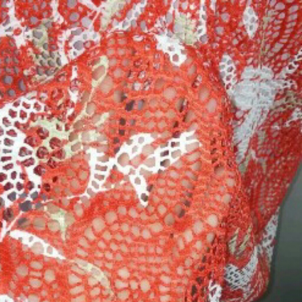 New Directions Layer Crochet Coral Sleeveless - Picture 7 of 8